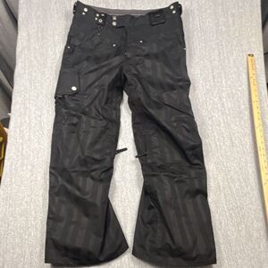 686 Smarty Women's M Snowboard Pants Black Stripe 3-in-1 Insulated BOA Medium 32